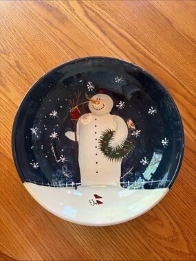 Twilight Snowman Large Serving Bowl